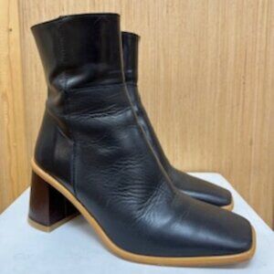 Alohas West Vintage Black Leather Ankle Boots